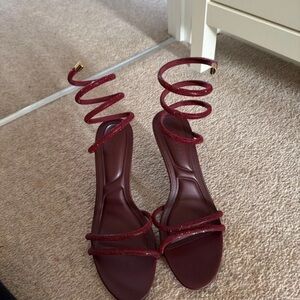 Fisher-Price Burgundy Spiral Strap Slippers